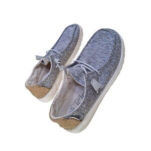 Hey Dude Wendy Mustard Mix Lightweight Gray Women's Slip On Shoes Size 7